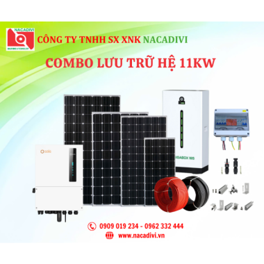 Hệ Thống Điện Năng Lượng Mặt Trời 11Kwp (Lưu Trữ 14.3Kw) (Tiết kiệm từ 3.200.000đ - 6.000.000đ/tháng)