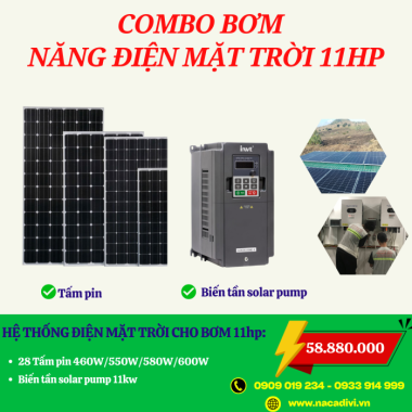 Hệ Thống Điện Mặt Trời Bơm Tưới 11Hp 