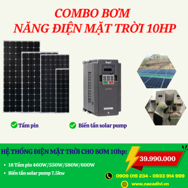 Hệ Thống Điện Mặt Trời Bơm Tưới 10Hp 