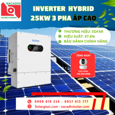 Inverter hybrid Sofar áp thấp 3 pha 25kW -  HYD-25K-T1