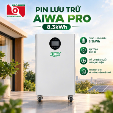  PIN LƯU TRỮ  LITHIUM AIWAPRO 8.3KW- 51,2V - Chu kỳ sạc/xả: 3000 lần
