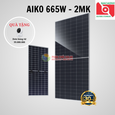 Tấm pin AIKO 665Wp – Stellar 1N+66 – N-Type ABC – 2 mặt kính (AIKO-A-GRH66Dw)