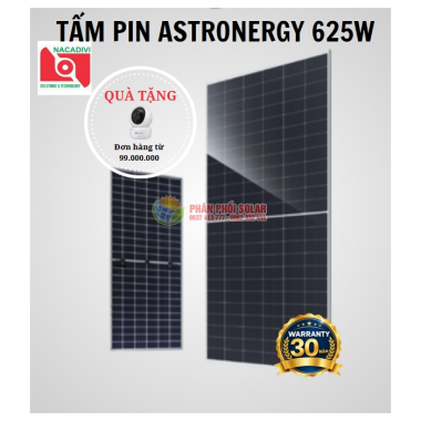 Tấm Pin Năng Lượng Mặt Trời Astronergy 625W 2 Mặt Kính