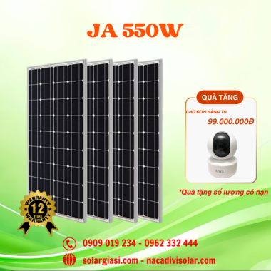 Tấm Pin Năng Lượng Mặt Trời JA 550W