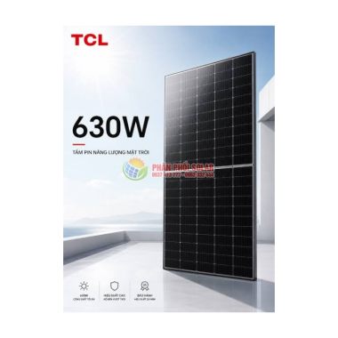 Tấm pin TCL Solar 630W năng lượng mặt trời 2 mặt kính – HSM-ND66 GR630